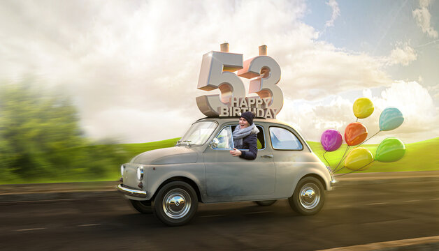 Geburtstagsauto Happy Birthday 53