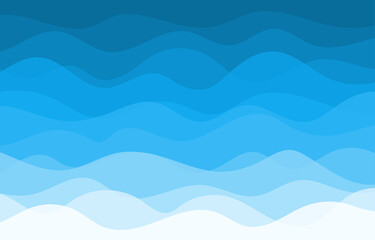 Blue water wave sea line pattern background vector illustration.
