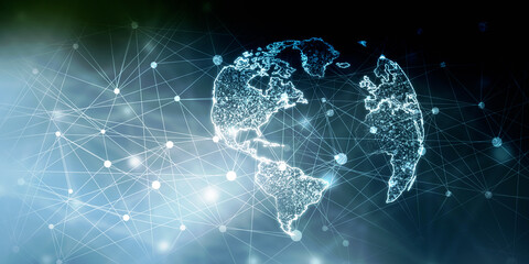 2d illustration world map abstract background
