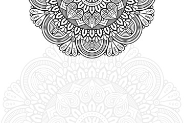 Ethnic floral mandalas, doodle background circles