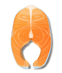 Salmon fish steak realistic vector illustration isolated on white background