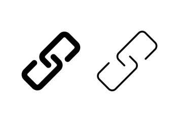 Link icon set. Hyperlink chain symbol.