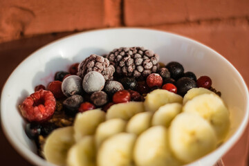 Healthy Breakfast Fruits with Oat