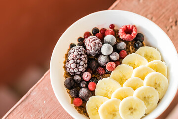 Healthy Breakfast Fruits with Oat