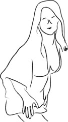 Illustration of a female body as a template for photographing models