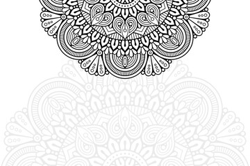 Ethnic floral mandalas, doodle background circles
