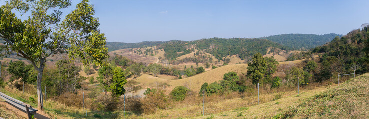 panoramic of Khao Phaengma in Wang Nam Khiao District southern of Nakhon Ratchasiam and Khao Yai National Park.
