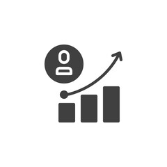 Business presentation chart vector icon. filled flat sign for mobile concept and web design. Career growth graph glyph icon. Symbol, logo illustration. Vector graphics