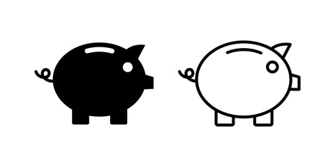 Piggy bank icon set. piggy money icon
