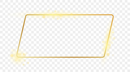 Gold glowing rounded rectangular shape frame