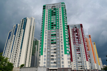 Storm clouds over residential district