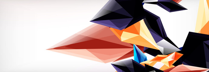 Vector 3d triangles and pyramids abstract background for business or technology presentations, internet posters or web brochure covers