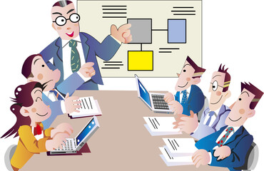 会議するビジネスマン