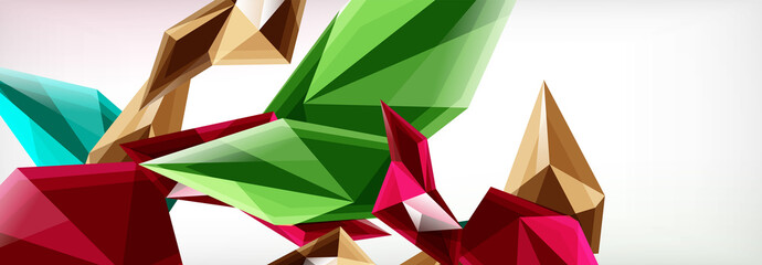 Vector 3d triangles and pyramids abstract background for business or technology presentations, internet posters or web brochure covers