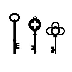 Another black key icon isolated on white background.