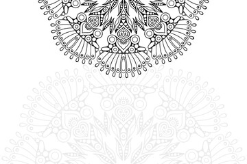 Ethnic floral mandalas, doodle background circles