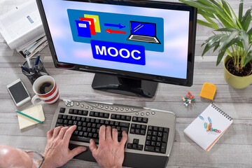 Mooc concept on a computer