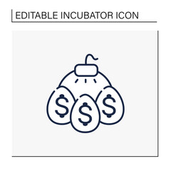 Public incubator line icon. Provide social entrepreneurs with tools to expand business. Investing in business. Business concept. Isolated vector illustration.Editable stroke