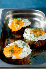 Meat casserole with egg and dill