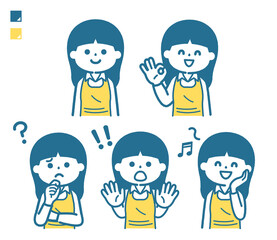 Women's set wearing an apron