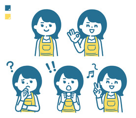 Women's set wearing an apron