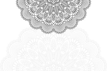 Ethnic floral mandalas, doodle background circles