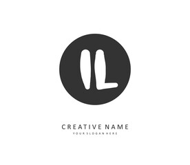 IL Initial letter handwriting and signature logo. A concept handwriting initial logo with template element.