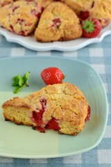 Freshly homemade baked strawberry scones