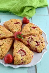 Freshly homemade baked strawberry scones