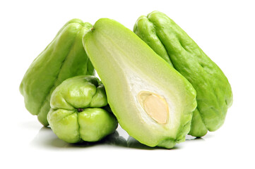 Chayote on a white background