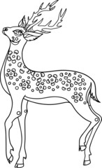 Deer isolated black outline vector icon on white background