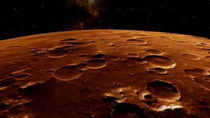 planet Mars, red planet Mars, Mars in the solar system 3d render © Aleksandr