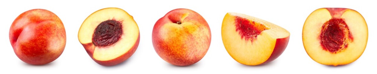Peach collection isolated on white
