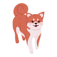 Cute Shiba Inu Character. Pet vector illustration.