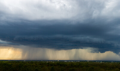 Storm clouds with the rain. Nature Environment Dark huge cloud sky black stormy cloud