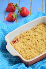Strawberry Crumble. Dessert Baking Idea