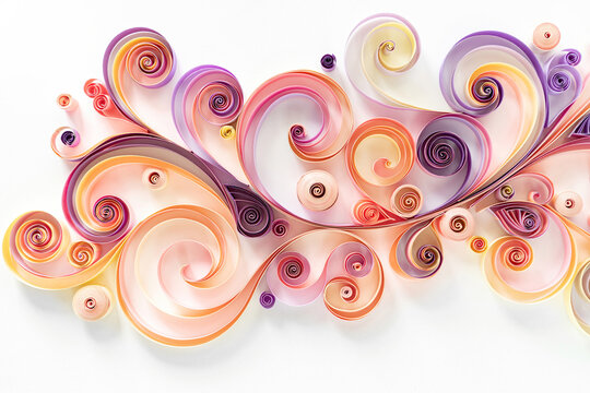Quilling Paper Flower Designs Isolated On White Stock Photo - Download  Image Now - Quilling, Pattern, Paper - iStock