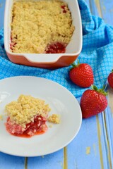 Strawberry Crumble. Dessert Summer Baking 
