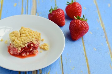 Strawberry Crumble. Dessert Summer Baking 