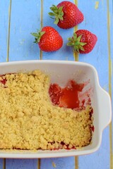 Strawberry Crumble. Dessert Summer Baking 