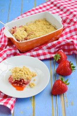 Strawberry Crumble. Dessert Summer Baking 