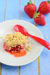 Strawberry Crumble on a Plate. Dessert Summer Baking 