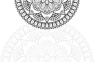 Ethnic floral mandalas, doodle background circles