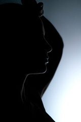 profile silhouette of a beautiful woman