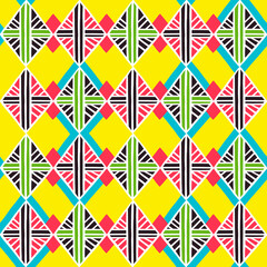 Obraz premium Multicolored rhombuses seamless pattern. Stock vector illustraion for web, print, scrapbooking, wrapping paper, textiles, background and wallpaper.