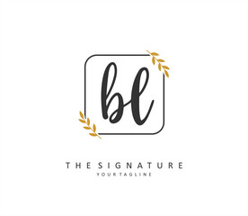 Obraz premium BL Initial letter handwriting and signature logo. A concept handwriting initial logo with template element.