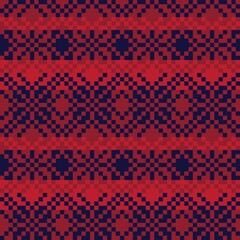 Red Christmas Fair Isle Seamless Pattern Background