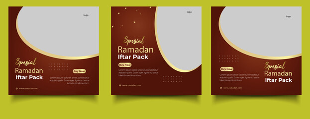social media post Special ramadan iftar food menu instagram banner