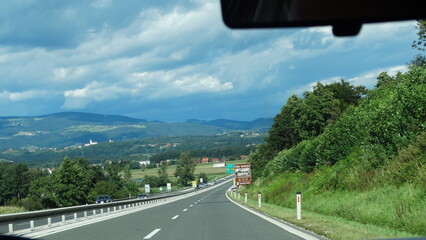 car driving on the road