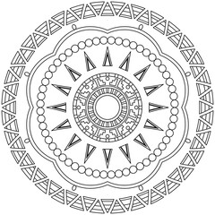 Simple Mandala Shape for Coloring. Vector Mandala. Floral. Flower. Oriental. Coloring Book Page. Outline.
